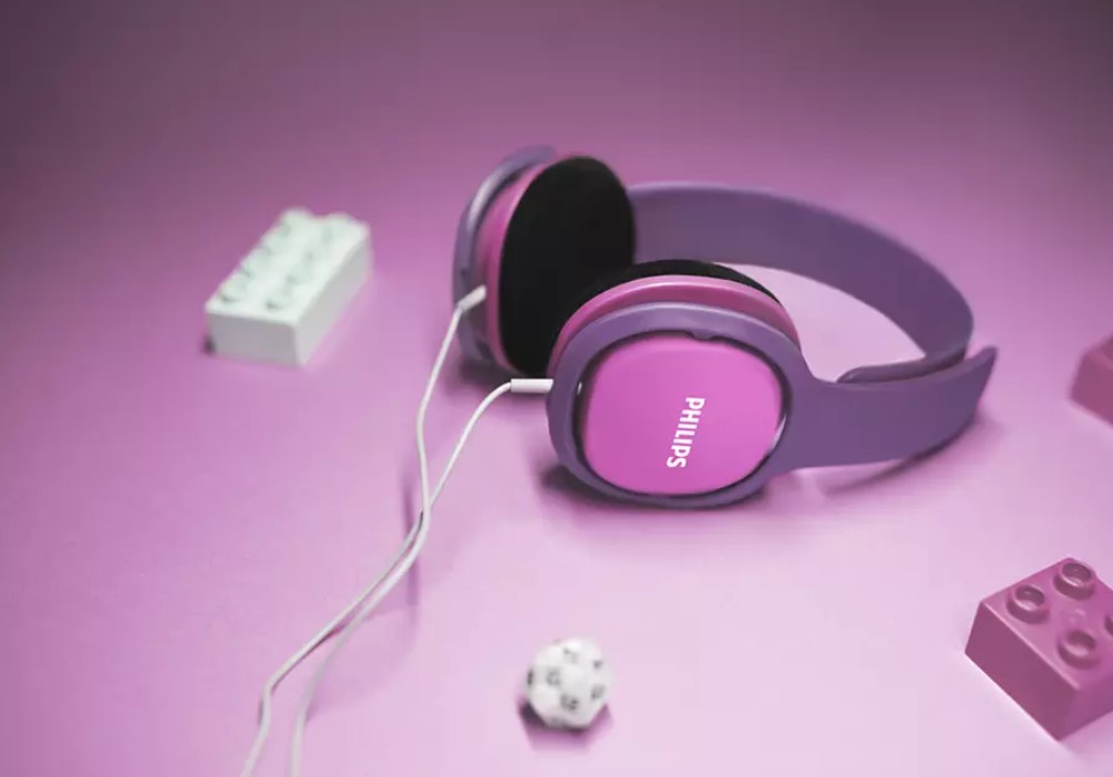 Philips  SHK2000PK dječje sl žične slušalice, boja pink sa ograničenjem glasnoće do 85dB